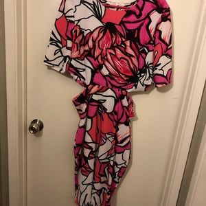 Pink and white dress with design